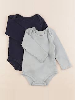 Lot de 2 bodies en coton - 12 mois  - vertbaudet enfant