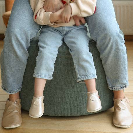 Chaussons bébé cuir souple uni Beige 3 - vertbaudet enfant 