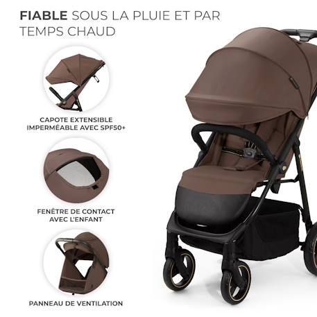 Poussette Canne TRIG 3, Légère, position allongée, pliable, harnais réglables, jusqu'à 25 kg Beige+Gris+Marron+Noir 16 - vertbaudet enfant 