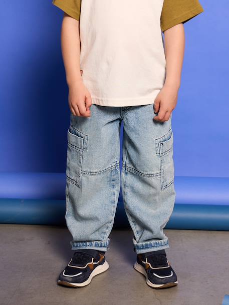 Jean loose morphologie fin double stone+noir 1 - vertbaudet enfant 