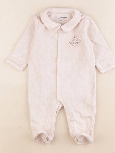 Pyjama velours - 3 mois Rose 1 - vertbaudet enfant 