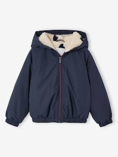 Coupe-vent fille à capuche doublé sherpa  - vertbaudet enfant