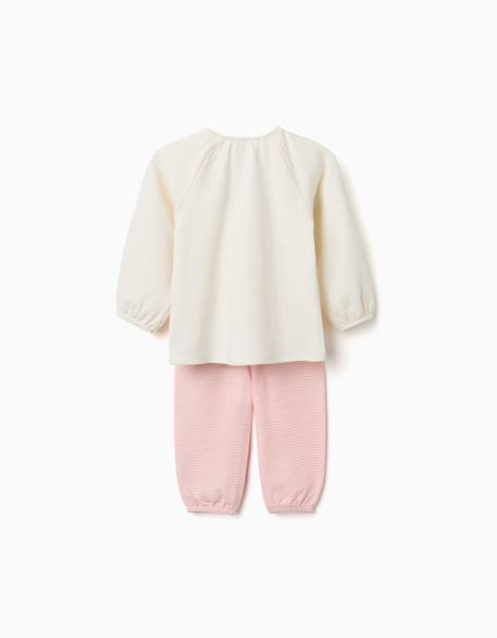 Pyjama à manches longues en coton avec fleurs imprimées Blanc 2 - vertbaudet enfant 
