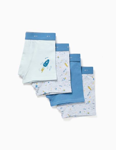 Garçon-Sous-vêtement-Lot de 4 boxers avec imprimés espace