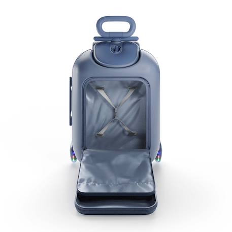 Valise cabine enfant Kinderkraft CABBY 2 en 1 porteur avec siège roues lumineuses pliable compacte 20l Blue+Grey+Pink 5 - vertbaudet enfant 