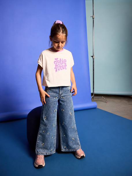 T-shirt manches courtes fille écru 5 - vertbaudet enfant 