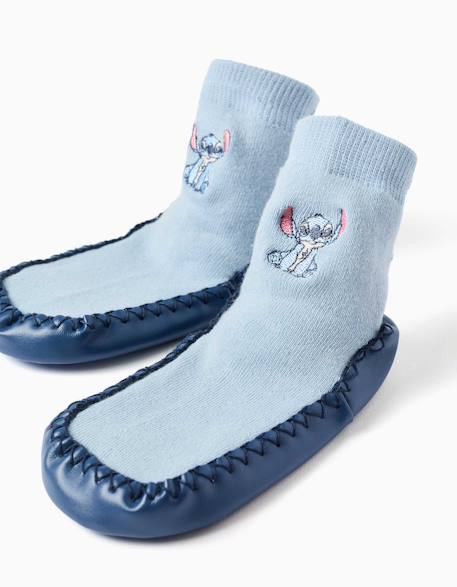 Chaussettes-chaussons avec semelle antidérapante et stitch Bleu clair 3 - vertbaudet enfant 