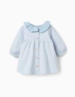 Bébé-Robe, jupe-Robe à manches longues en coton peigné à rayures