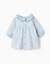 Robe à manches longues en coton peigné à rayures Bleu clair 1 - vertbaudet enfant 