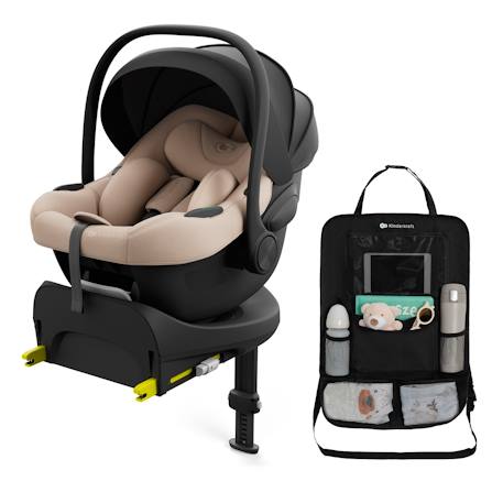 Siège auto kinderkraft i-lite avec base endura safe fx i-size isofix pivotante 90° coque naissance Beige+Gris+Noir 1 - vertbaudet enfant 