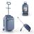 Valise cabine enfant Kinderkraft CABBY 2 en 1 porteur avec siège roues lumineuses pliable compacte 20l Blue+Grey+Pink 1 - vertbaudet enfant 