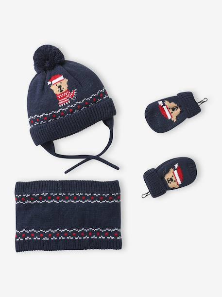 Bébé-Ensemble bébé bonnet, snood et moufles
