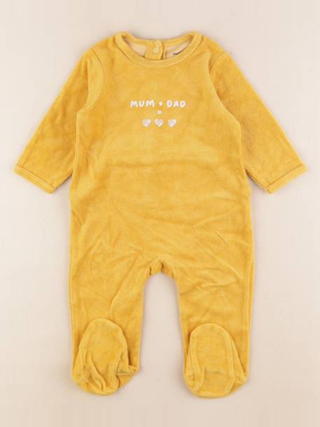 Pyjama velours - 9 mois Jaune 1 - vertbaudet enfant 