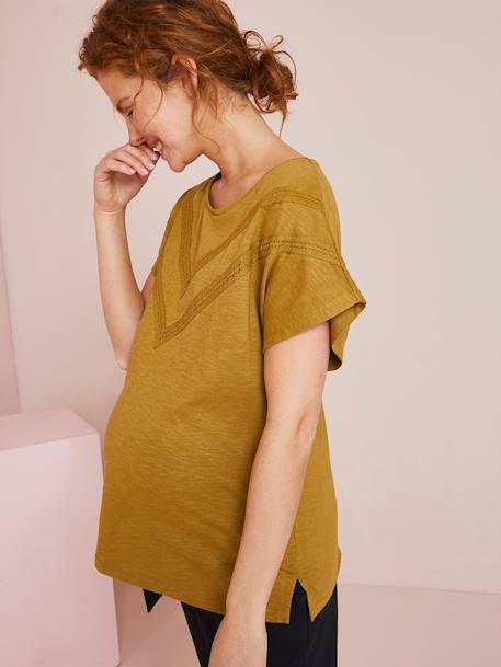 T-shirt de grossesse avec détails en macramé Oeko-Tex® bronze+ivoire 5 - vertbaudet enfant 