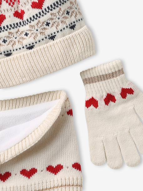 Ensemble fille bonnet, snood et moufles écru 6 - vertbaudet enfant 