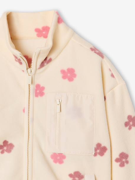 Sweat polaire fille zippé vanille 4 - vertbaudet enfant 