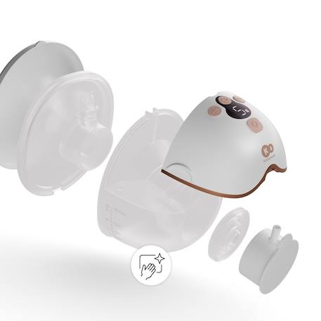 Tire-lait Kinderkraft MAMAFLOW DOUBLE électrique 4 modes mémoire 320 ml compact recharge usb-c 2 coupelles Doré+Rose 4 - vertbaudet enfant 