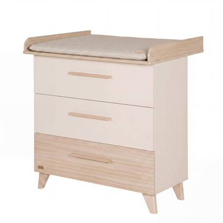 Commode à langer étroite en bois 'sidney' avec tiroirs - beige / décor chêne Beige / décor chêne 1 - vertbaudet enfant 