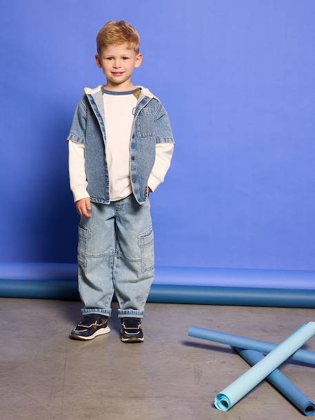 Jean loose morphologie fin double stone+noir 4 - vertbaudet enfant 