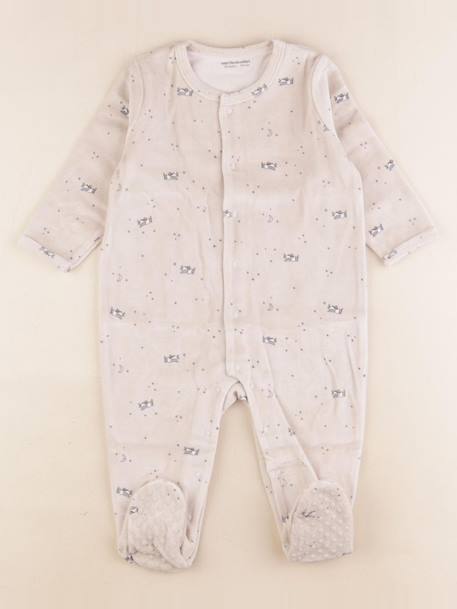 Pyjama velours - 12 mois Beige 1 - vertbaudet enfant 