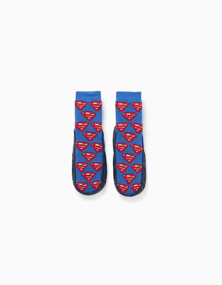 Chaussettes-chaussons avec semelle antidérapante et superman Bleu 1 - vertbaudet enfant 