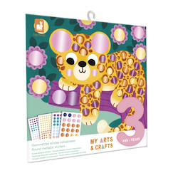 Jouet-Activités artistiques et musicales-Loisirs créatifs-Gommettes rondes métalisées animaux 3 ans