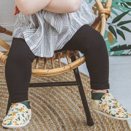 Chaussons bébé cuir souple romy et jules s'amusent Beige 3 - vertbaudet enfant 