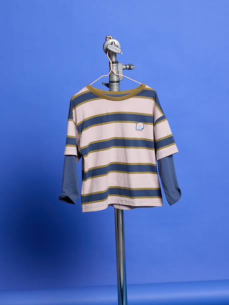 T-shirt manches longues garçon bleu moyen 9 - vertbaudet enfant 