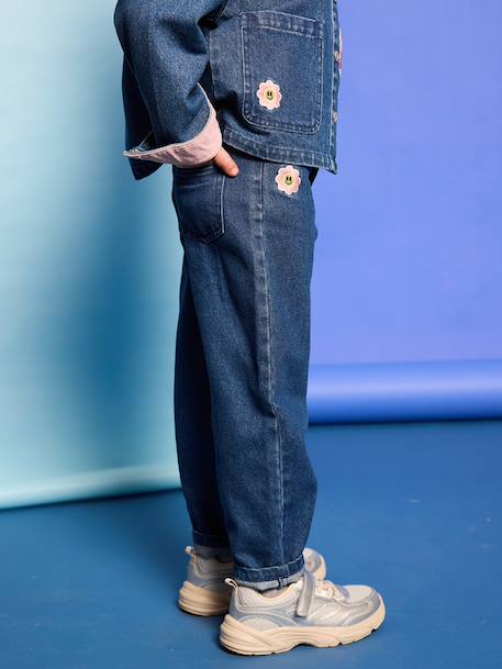 Jean balloon fille bleu moyen 2 - vertbaudet enfant 