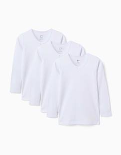Lot de 3 t-shirts maillot de corps à manches longues en coton peigné  - vertbaudet enfant