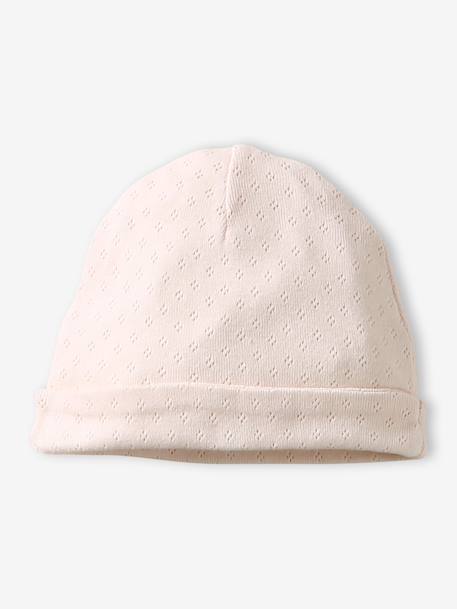 Lot de 2 bonnets bébé en coton rose pâle 3 - vertbaudet enfant 