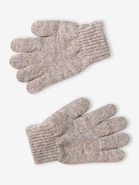 Ensemble fille tricot bonnet, snood et gants beige 5 - vertbaudet enfant 