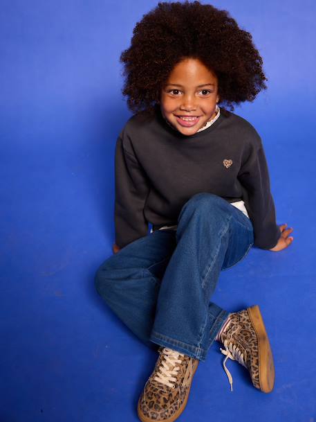Jean tregging fille large bleu clair+bleu foncé+bleu moyen+denim gris 8 - vertbaudet enfant 