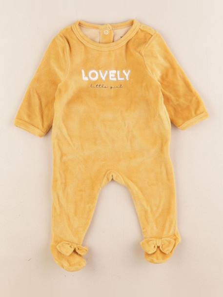 Pyjama velours - 1 mois Jaune 1 - vertbaudet enfant 