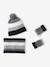 Ensemble garçon bonnet + snood + gants rayés gris+marine 1 - vertbaudet enfant 