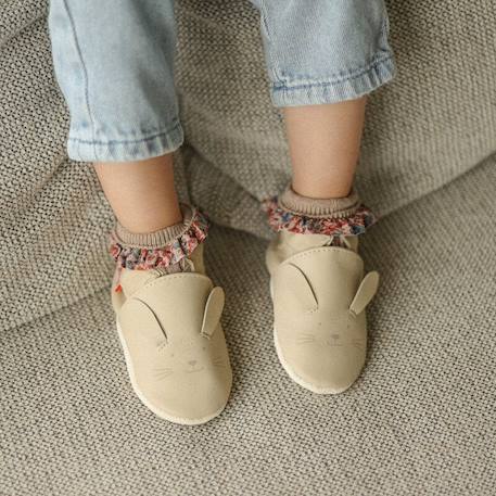 Chaussons cuir souple marcelin le lapin Beige 3 - vertbaudet enfant 
