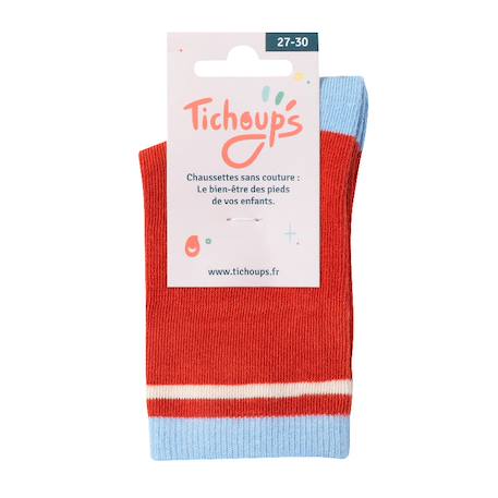 Chaussettes sans couture unies Rouge 3 - vertbaudet enfant 