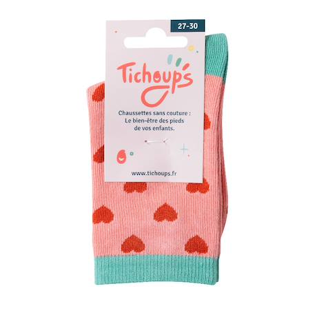 Chaussettes sans couture cœurs Rouge 3 - vertbaudet enfant 
