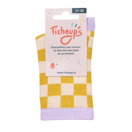 Chaussettes sans couture damier Ocre 3 - vertbaudet enfant 