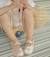 Chaussons cuir souple uni ouvert beige irisé Beige 3 - vertbaudet enfant 