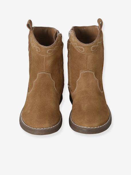 Boots fille cuir zippées marron 4 - vertbaudet enfant 