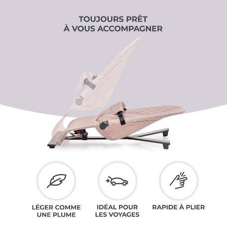 Balancelle électrique bébé 2 en 1 avec fonction transat Beige+Bleu marine+Gris clair+Gris foncé+Rose poudré 28 - vertbaudet enfant 