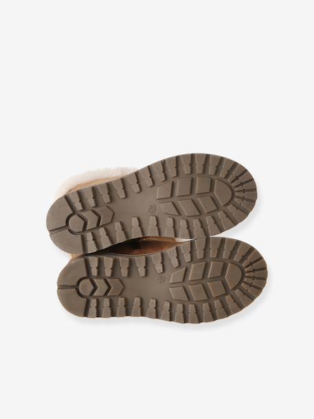 Boots fille en cuir zippées marron 5 - vertbaudet enfant 