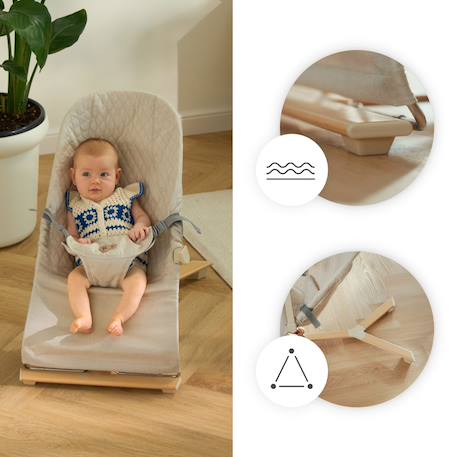Balancelle électrique bébé 2 en 1 avec fonction transat Beige+Bleu marine+Gris clair+Gris foncé 18 - vertbaudet enfant 