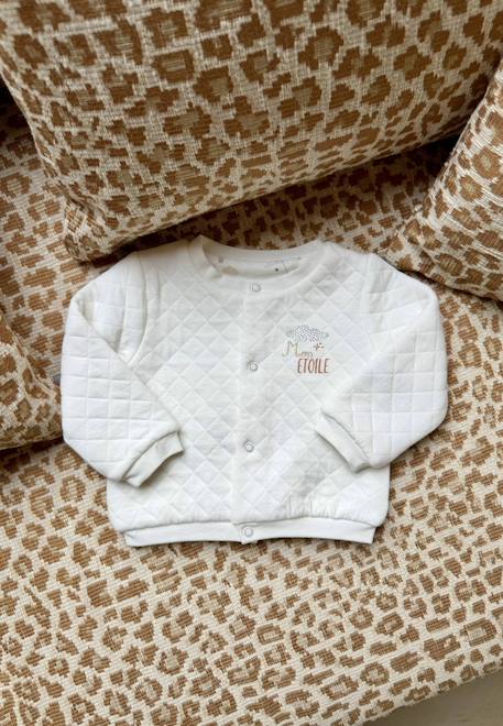 Gilet bébé en molleton eliah Ecru 1 - vertbaudet enfant 