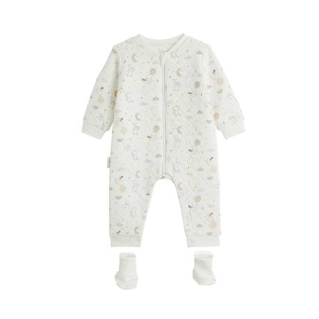 Combinaison bébé en molleton et chaussons eliah Ecru 2 - vertbaudet enfant 