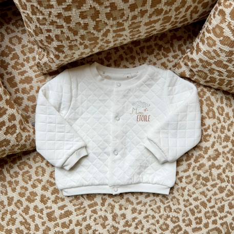 Gilet bébé en molleton eliah Ecru 6 - vertbaudet enfant 