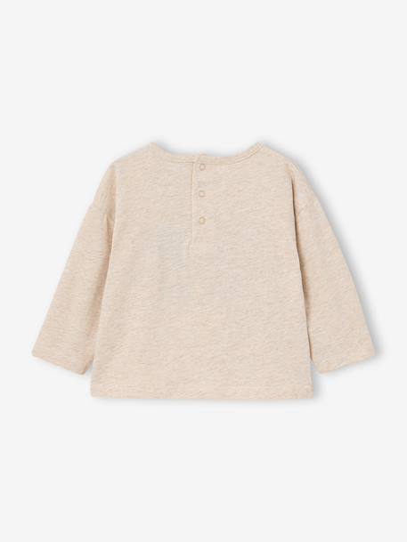 T-shirt manches longues bébé garçon beige chiné+gris chiné 4 - vertbaudet enfant 