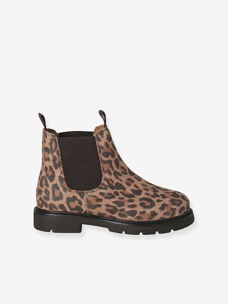 Boots fille en cuir à élastiques beige 2 - vertbaudet enfant 
