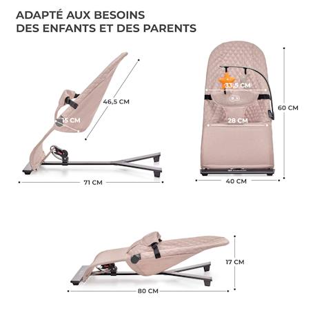 Balancelle électrique bébé 2 en 1 avec fonction transat Beige+Bleu marine+Gris clair+Gris foncé+Rose poudré 30 - vertbaudet enfant 